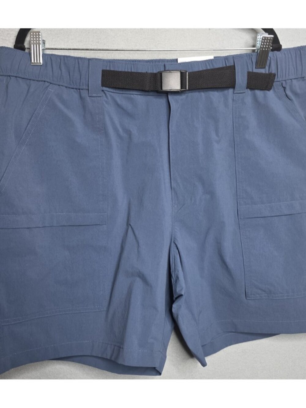 Sonoma Outdoor Cargo Shorts Mens 40 Blue Nylon Stretch Belted Elastic Waist NEW